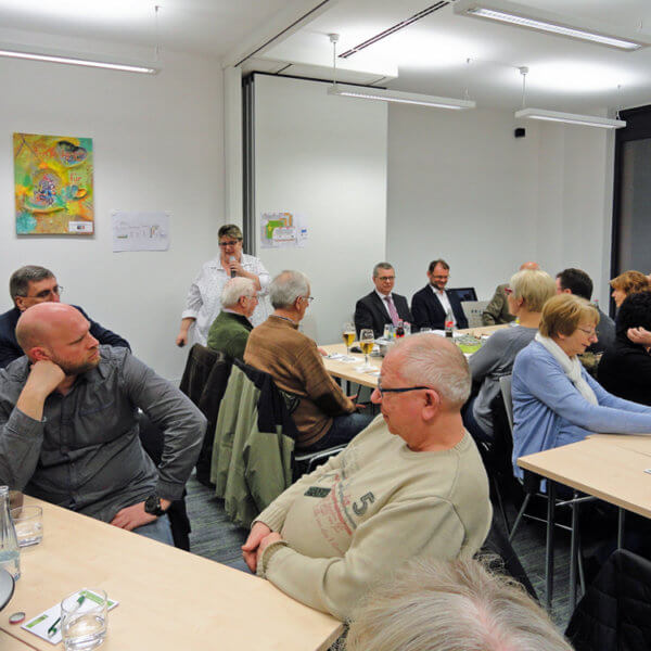 Vertreterstammtisch 20.02.18, Blick in den Raum, Rede von Frau Göring