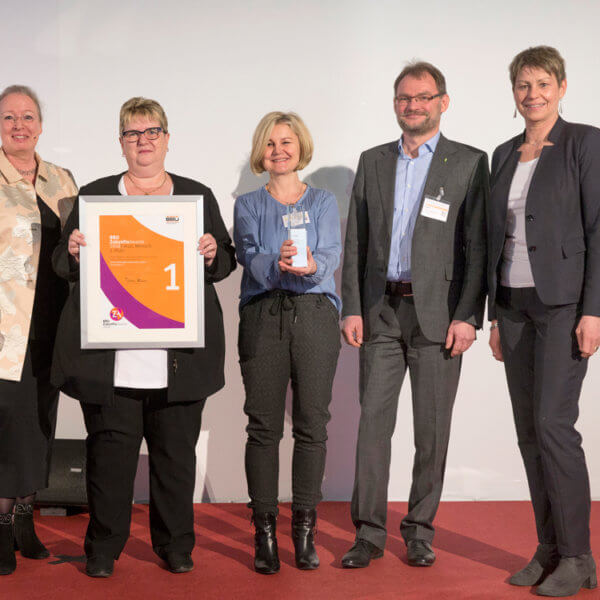 BBU Genossenschaftstage Preisverleihung 2018, Vorständin des BBU, Frau Kern, Frau Göring, Frau Knospe, Herr Wessel (von links)